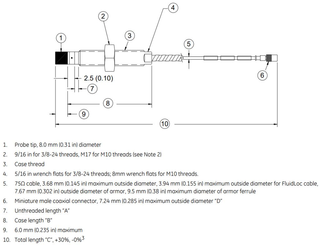 IM1 پراب 8 میلیمتر بنتلی نوادا 330101 Bently Nevada Proximity 3300 XL 8 mm Probe